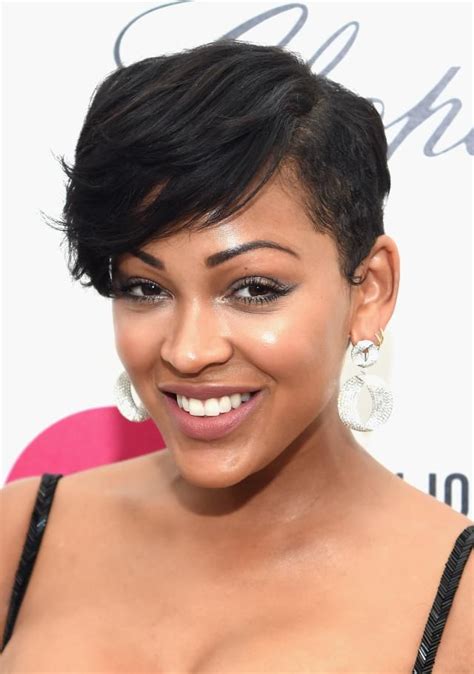 meagan good short hair|meagan good ponytail.